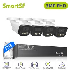 SmartSF 5MP NVR PoE Security Camera System Home CCTV Surveillance Outdoor 1TB