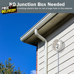 Plug-In Mount for Floodlight Cam w 30ft Weatherproof Power Cable Cord Kit
