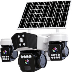 3 Lens Solar Battery Wireless Security Camera 360° PTZ Outdoor Wifi IP CCTV New