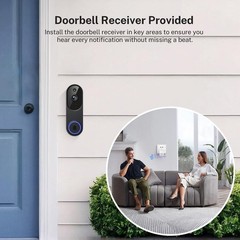 Orbitell 1080p Wireless Wi-Fi Video Doorbell Camera with Two Way Audio, Black