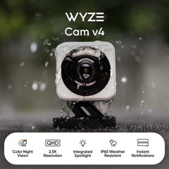Cam v4,2.5K HD WiFi Smart Home Security Camera,Indoor/Outdoor,Motion Activate…