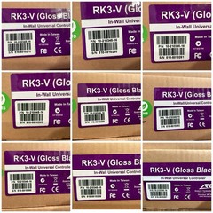 RTi RK3-V RKV3 In Wall Universal Touchscreen Controller Gloss Black (PRICE FOR 1