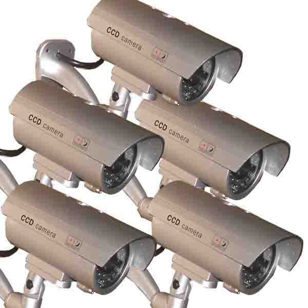 5x Dummy Security Camera Fake Waterproof LED Light Home Surveillance Outdoor