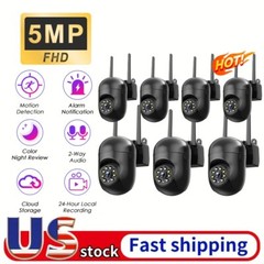 7PCS 5MP PTZ WIFI Security Camera Wireless Home Outdoor Smart Two-Way Audio