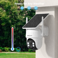 ANRAN Solar Security Cameras Outdoor Wireless 4 Cam-Kits 3MP Color Night Vision