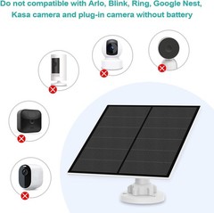 USB Solar Panel with 9.8ft Cable – 5W Power for Reliable Outdoor Camera Charging