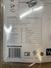 W Box technologies CCTV Power Supply 4-Channel 5-AMP 12-VDC 0E-4CPW5A60W New