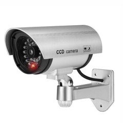 No Wiring Dummy Fake Camera Surveillance CCTV Security Camera Flashing LED Light
