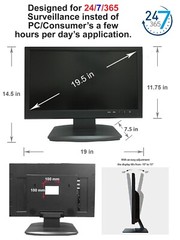 CCTV Analog 19.5″ 1080P HD Security Monitor 3D-Comb Filter HDMI BNC Input Output