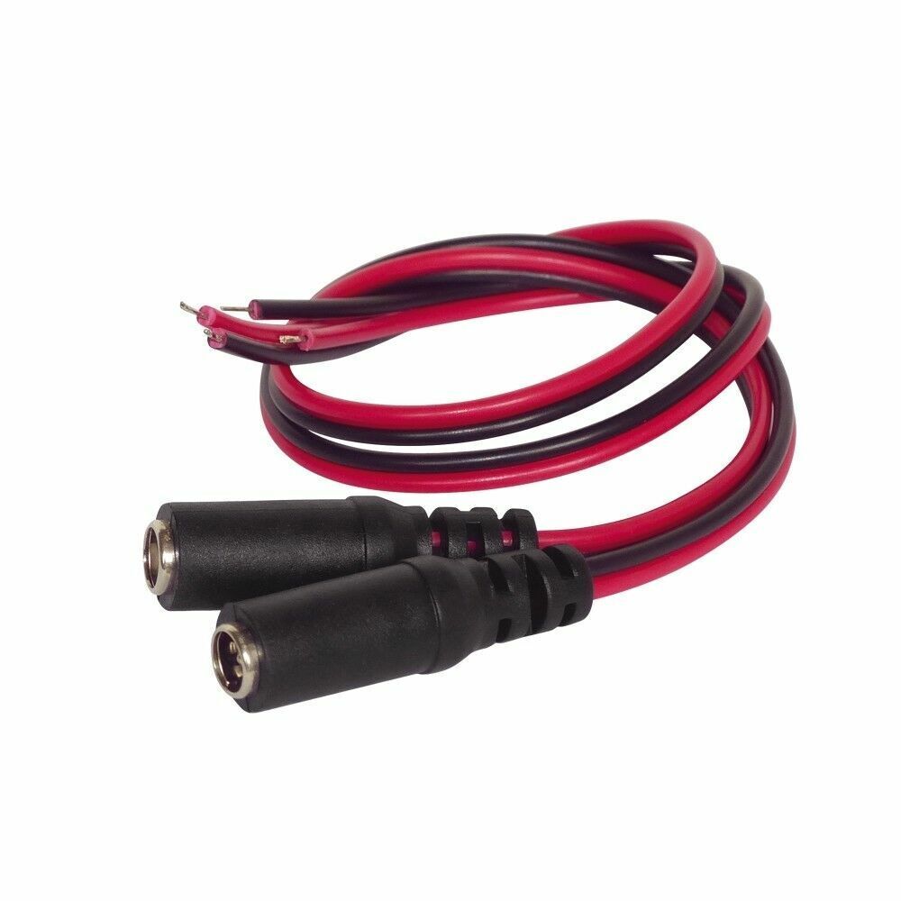 50/5Pairs 2.1mm x 5.5mm M & F DC Pigtail Connectors and 12V Power Supply Adapter