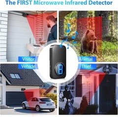 Wireless Driveway Alarm, Outdoor Weatherproof Motion Sensor & Detector 600ft.
