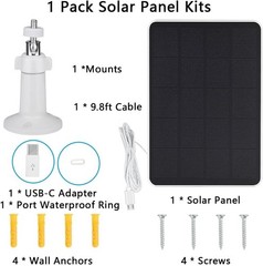 SimpliSafe Outdoor Camera Solar Panel – 4W 5V with 10ft Cable for Series 2