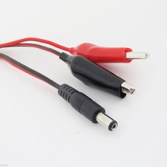 1set 1M 5.5 x 2.1mm DC Power Male Plug to Dual 45mm Alligator Clip 18AWG Cable