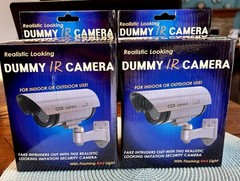 IR Bullet Fake Dummy Surveillance Security Camera with Rec Light 2 PACK SEE PICS