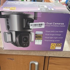 4K Wireless Wi-Fi PTZ Solar/Battery Dual Camera Night Vision Alexa Gray