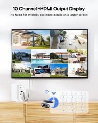 10CH NVR 4MP Solar Home CCTV Security Camera System Wireless Outdoor IR Night 5G