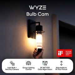 Wyze Bulb Cam 2K Smart Security Camera LED Light Bulb WiFi Color Night Vision