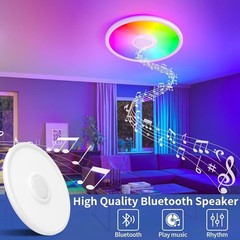 UprizeP RGB LED Ceiling Light, with Bluetooth Speaker, 24W 11.5 inch, White