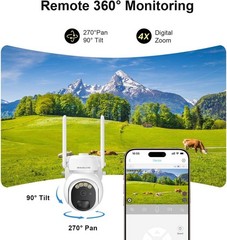 360° PTZ Solar Camera – 4G Connectivity, Free Cloud Storage, Night Color Vision