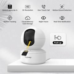 1PC Wireless 5G WiFi Security Camera 2K Smart Indoor Night Vision Wired Cam