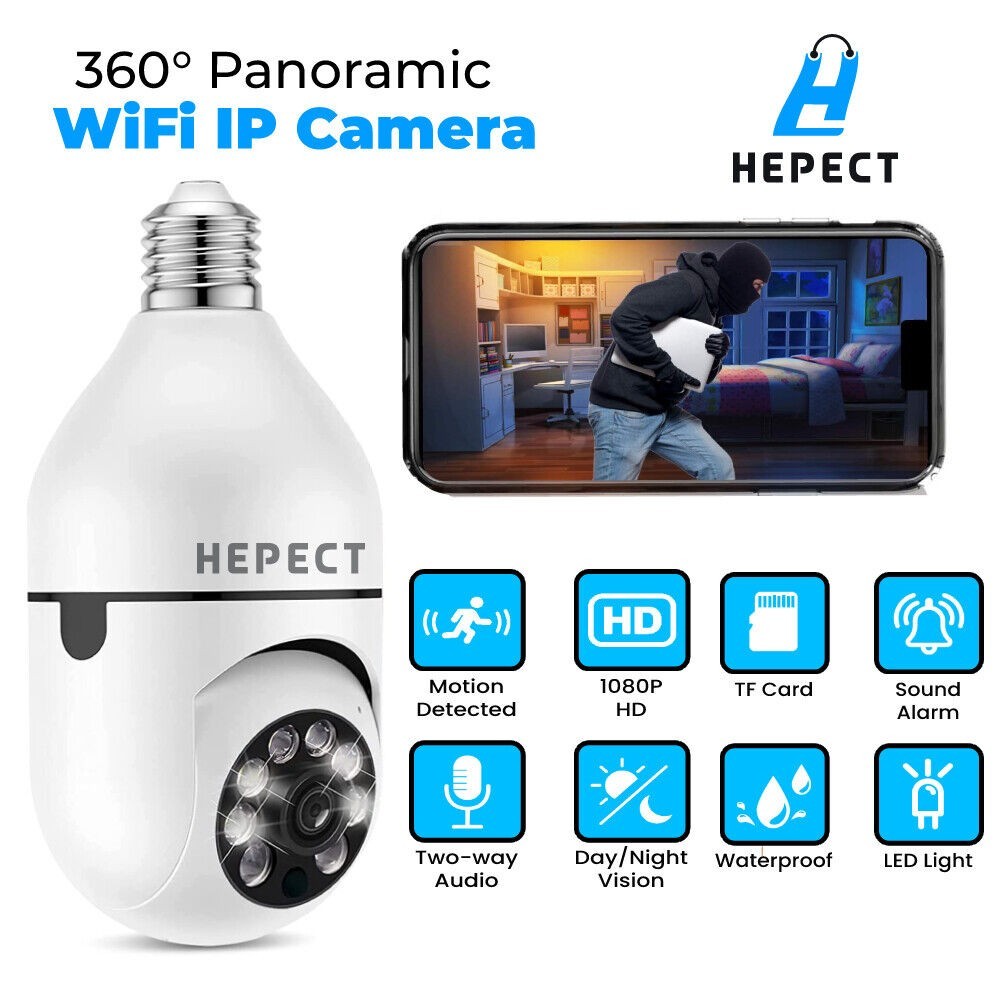 1080P Smart WiFi Security Camera PTZ 360° Color Night Vision Indoor Outdoor