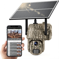 4G LTE Cellular Solar Security Camera 2.5K Wireless Outdoor 360 View No WiFi