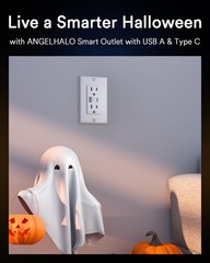 4 Pack Lumary Smart USB Outlet with WiFi, Type-C & USB-A Ports, Voice Control