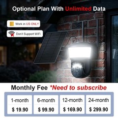 4G LTE Cellular Solar Security Camera Wireless Outdoor, Free Cloud Storage, N…