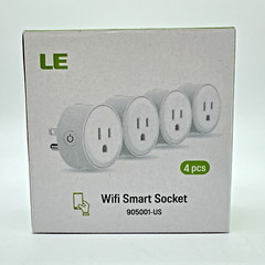 LE 4 Pack WiFi Smart Plug Socket Outlet APP Control Alexa Google White 905001-US