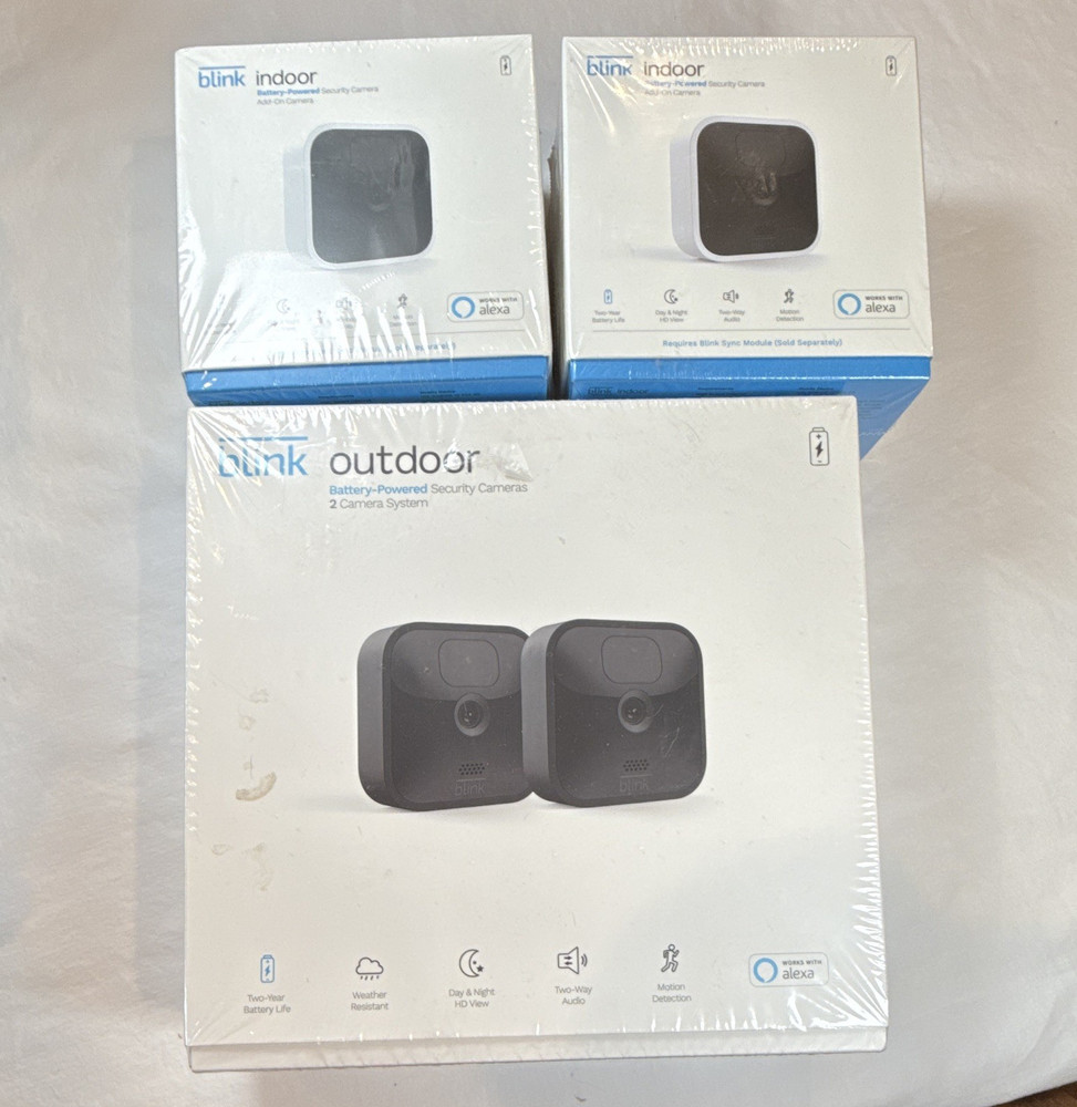 Blink 4-Cam Battery 1080p Wi-Fi Bundle Night Vision 2-Way Audio Alexa