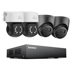 SANNCE 8CH DVR 1080P 360° Pan Tilt CCTV Security Camera System Human Detection