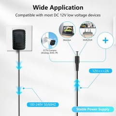 (2026 Updated) 12V 2A Power Supply Adapter with DC 1-to-4 Splitter, 24W AC to…