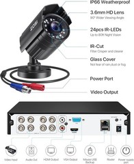 ZOSI 8CH 5MP Lite Security Camera System with AI Human Vehicle Detection, H.2…