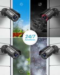 ZOSI 8CH 5MP Lite DVR 1080P Security Camera System 1TB HDD Night Vision Outdoor