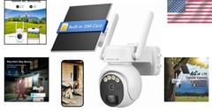 360° PTZ Solar Camera – 4G Connectivity, Free Cloud Storage, Night Color Vision