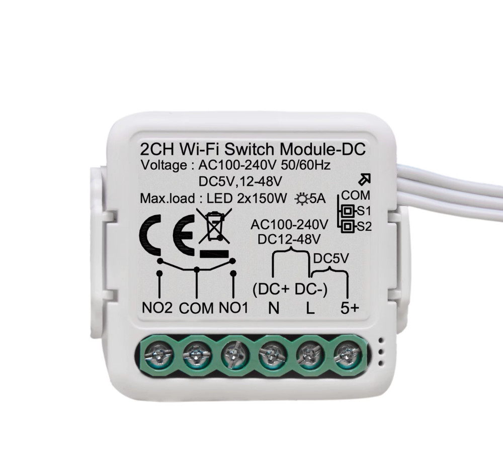 Tuya Smart Dry Contact Switch Module DC5V/12-48V AC110-240V DIY Breaker Relay