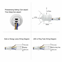 AC PIR Infrared Body Motion Sensor Detector Control Switch Lamp Light 110V 220V