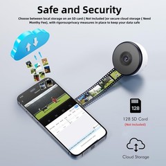 4MP 4K Window Camera, 5.8Ghz WIFI Indoor Cameras for Home Security Opt 32GB Card