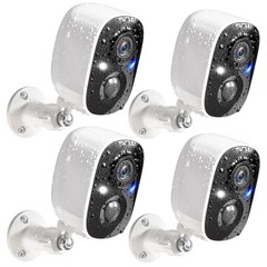 GMK Security Cameras Wireless Outdoor 4 4 Count Standard (Pack of 1), White