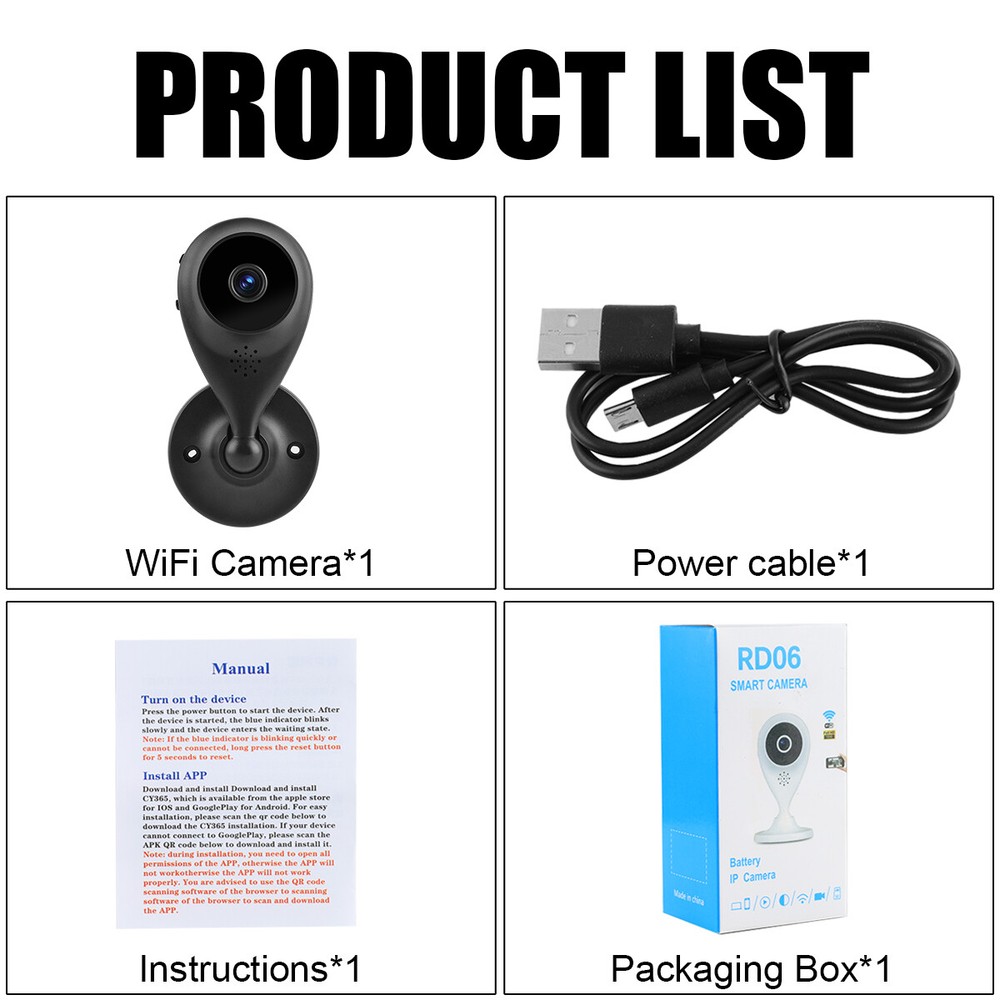 2025 Smart Mini WiFi Camera Wireless 1080P HD Night Cam Home Security & Outdoor.
