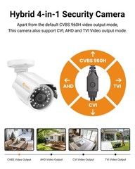1080P HD Hybrid 4-in-1 Security Camera Outdoor, Night Vision, IP66 Weatherpro…