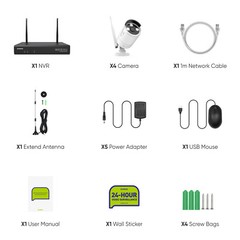 SANNCE 5MP 8CH NVR Wireless HD 3MP Two Way Audio Security Camera System Outdoor