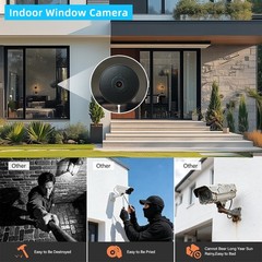 4MP 4K Window Camera, 5.8Ghz WIFI Indoor Cameras for Home Security Opt 32GB Card