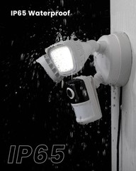 2K Wired Floodlight Camera Outdoor, 2600 Lumens with Night Vision Motion Sensor