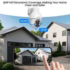 ANRAN Wireless Solar Security Camera System 360° PTZ 5MP WIFI Outdoor Audio Cams
