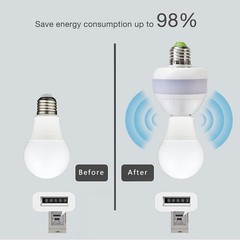 Smart Radar Motion Sensor Light Socket Adapter – E26/E27, Energy-Saving 1-Pack