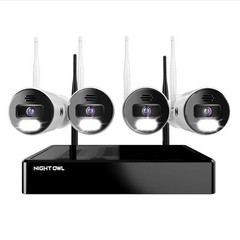 Night Owl 10-Channel Wi-Fi 1TB NVR with 4 Spotlight Camera Security System