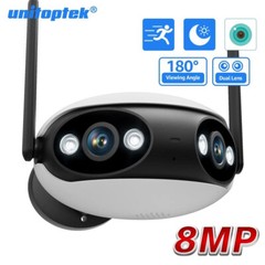 2.4G WIFI 4K 8MP Security Camera 180° Dual Wide Angle infrared night vision Lens