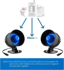 Wireless DIY Easy Install Security Alarm System 110dB Loud Home Siren Set