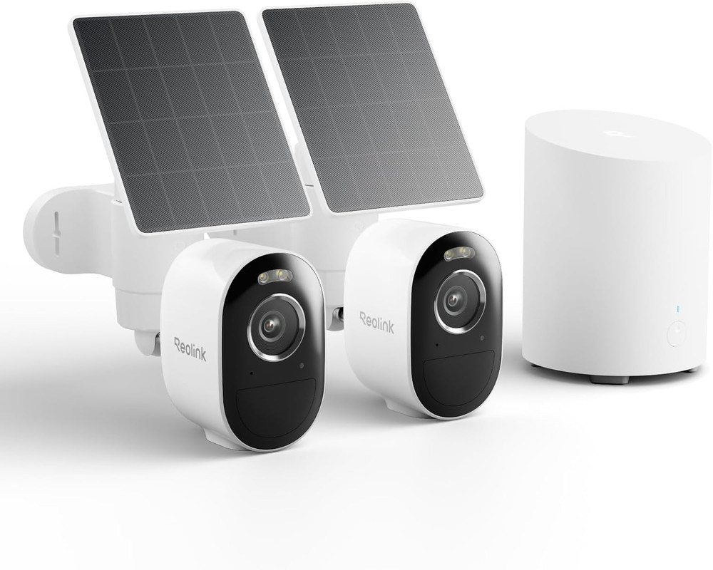Home Hub Mini with 2X Argus 3 Pro+Solar Panel, Solar Security Cameras Wireless O